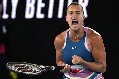 Australian Open champion Aryna Sabalenka climbed to second in the new WTA rankings released on Monday after claiming her first Grand Slam title. (File photo | AP)