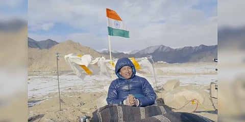 Sonam Wangchuk on his hunger strike in Ladakh. (Photo | Sonam Wangchuk Twitter)