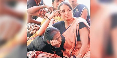 An Anganwadi worker during their protest against the state government at Freedom Park in Bengaluru on Sunday | Shashidhar Byrappa.