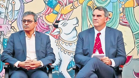 Startup Odisha executive chairman Omkar Rai and Tim Draper | Express