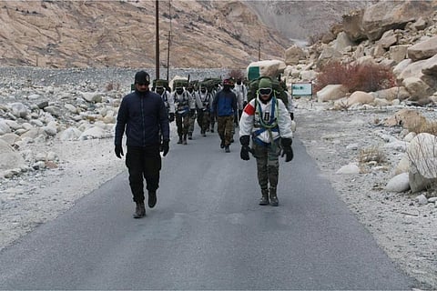 Captain Shiva Chouhan (R), became the first woman officer to be posted at Siachen Glacier.