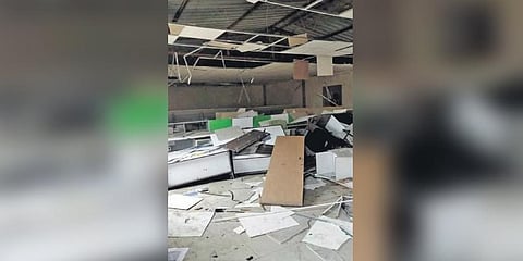 The office of DBL ransacked by project-affected villagers | Express