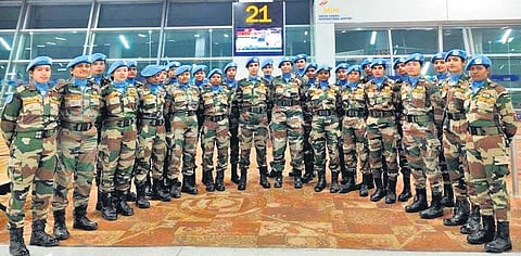 Army women contingent before flying to Sudan to join the UN mission | Express