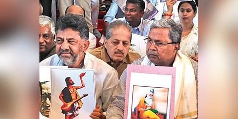 KPCC president DK Shivakumar and CLP leader Siddaramaiah.(File Photo | Express)