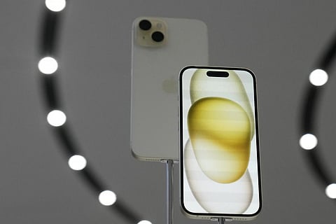 FILE - The iPhone 15 phones are shown during an announcement of new products on the Apple campus in Cupertino, Calif., Tuesday, Sept. 12, 2023. (Photo | AP)