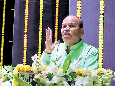 BJP MP Bharatsinh Dabhi at an event in Patan | Express