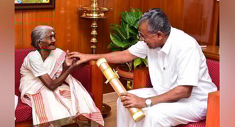 Karthyayani Amma with Kerala CM Pinarayi Vijayan | Twitter