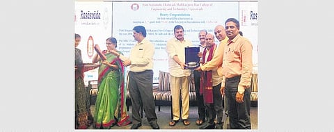 Education Minister Botcha Satyanarayana handed over the award to the College Secretary | Express