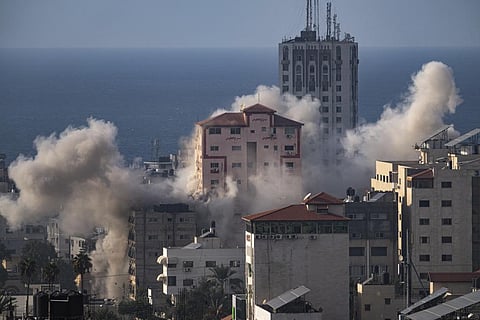 Smoke rises following an Israeli airstrike in Gaza City, Wednesday, Oct. 11, 2023. (Photo | AP)