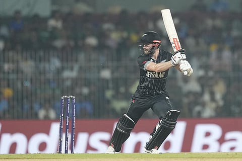 New Zealand's captain Kane Williamson plays a shot during the World Cup match against Bangladesh (Photo | AP)