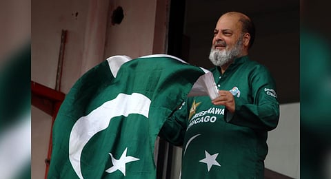 Mohammad Bashir in Hyderabad during the 2023 ICC Men’s ODI World Cup . (Photo | Sri Loganathan Velmurugan)
