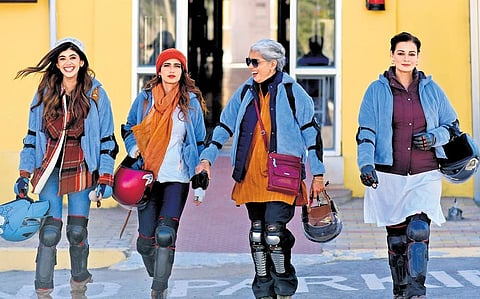 A still from the movie Dhak Dhak.