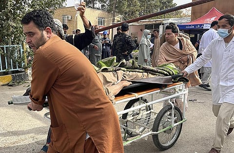 Injured people received treatment after a powerful earthquake in Herat province, western Afghanistan, Sunday, Oct. 15, 2023. (Photo | MSF Afghanistan via AP)