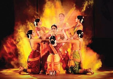 A scene from Ananda Shankar Jayant’s Bharatanatyam-Kuchipudi production ‘Tales from the Bull and the Tiger’ to be staged at the ongoing Soorya Festival on Monday