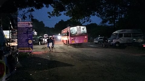There is no proper lighting at Perambalur new bus stand. (Photo | Express)