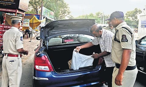 Image of police checking used for representative purpose.