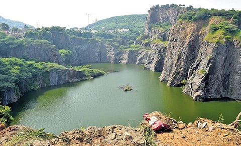 The gravel quarry lake in Tirusulam