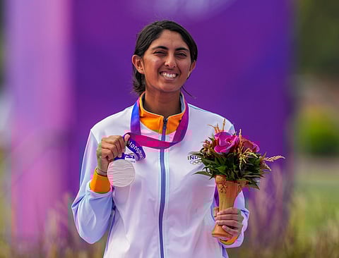 India's silver medalist Aditi Ashok. (Photo | PTI)
