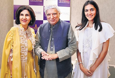 Javed Akhtar at a discussion of his book, Talking Life, in Delhi.