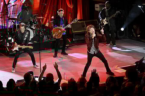 The Rolling Stones perform at a celebration for the release of their new album 'Hackney Diamonds' on Thursday, Oct 19, 2023. (Photo | AP)
