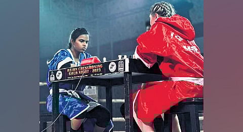 Participants at the Asian Chess Boxing Championships, 2023. (Photo | Express)