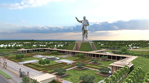 The proposed design of Ambedkar statue at Swaraj Maidan. (File photo)