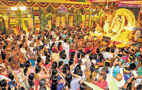 Lord Malayappa Swamy rides Chandra Prabha Vahanam at Tirumala I Express