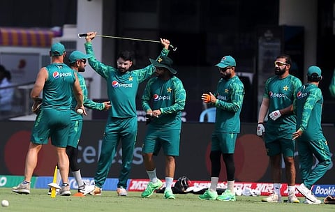 Pakistan players during a practice session in Chennai on Sunday. (Photo | P Ravikumar)