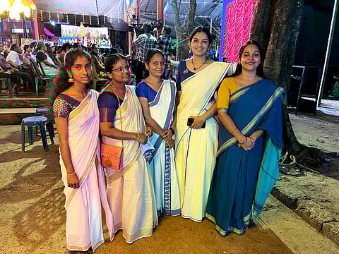 The 5 women who conducted the festival at Trikkandiyoor Ambalakulangara Bhagavathi Temple