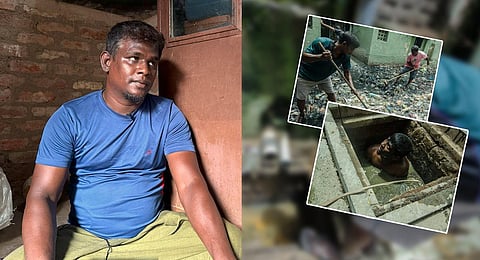 Manikandan lives in a 100-square-feet house whose rent he has been unable to pay for the last five months. (Express Photo)