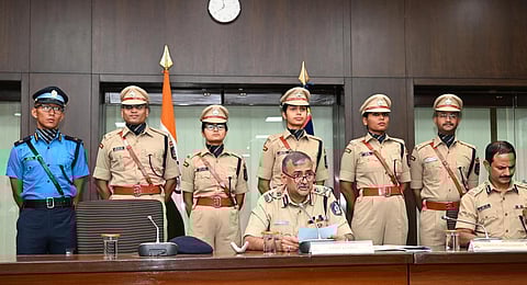 Amit Garg, Additional Director of Sardar Vallabhai Patel National Police Academy, addresses the media ahead of the Dikshant parade scheduled for Friday