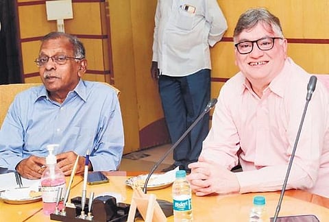 NDSA chairman Anil Jain holds a meeting with irrigation engineer-in-chief C Muralidhar