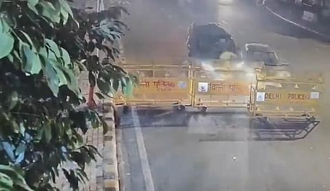 A screengrab from the CCTV footage (Photo | ANI)