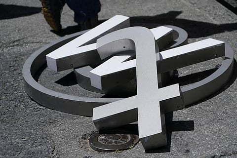 A pile of characters removed from a sign on the Twitter headquarters building are seen in San Francisco in this file photo from July 24, 2023. (AP)