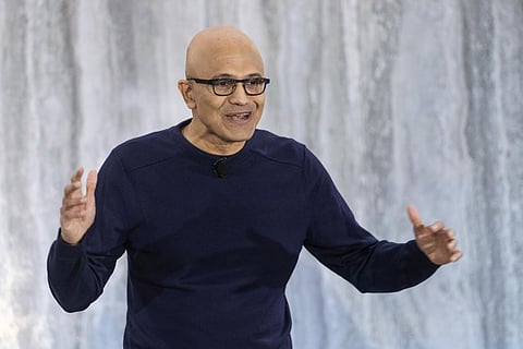 FILE - Microsoft CEO Satya Nadella speaks, Feb. 7, 2023, in Redmond, Wash. Nadella says unfair tactics used by Google led to its dominance as a search engine. (Photo | AP)