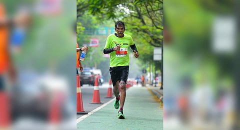 Paul Padinjarekara during the Spice Coast Marathon in Kochi on Sunday