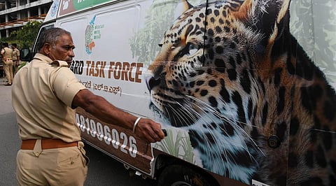 Special leopard task force team from Mysuru arrived to catch the elusive wild leopard that was sighted in kudil gate locality , in Bengaluru. (Photo | Vinod Kumar T)