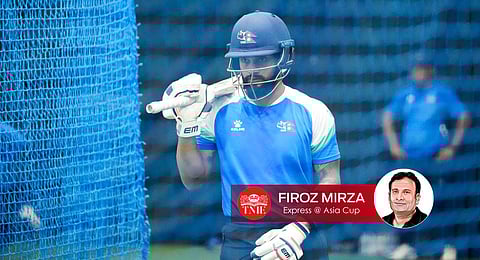 Nepal's Kushal Bhurtel attends a practice session ahead of the Asia Cup cricket match with India in Pallekele, Sri Lanka. (Photo | AP)