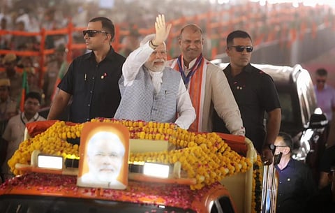 Prime Minister Narendra Modi at a rally in Rajasthan's Jodhpur district on Thursday.