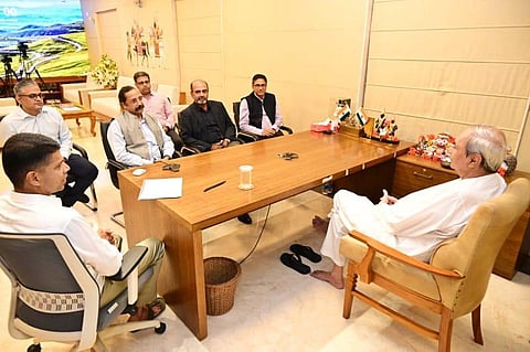 Accenture team with Chief Minister Naveen Patnaik at Bhubaneswar. (Photo | Express)