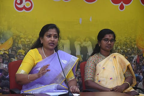 Telugu Mahila State president Vangalapudi Anitha