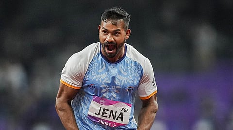 Indian javelin thrower Kishore Jena.