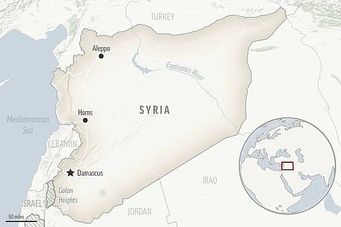 This is a locator map for Syria with its capital, Damascus. (File Photo | AP)