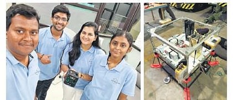 Sai Divya Kurrapati and her team with CubeSAT BWSAT | Express