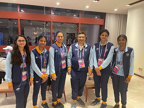 Indian women's chess team. (Photo | Twitter)