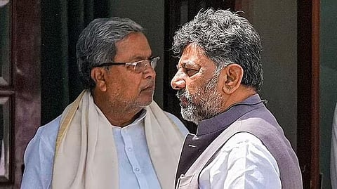Karnataka Chief Minister Siddaramaiah and his deputy DK Shivakumar. (Photo | Express)