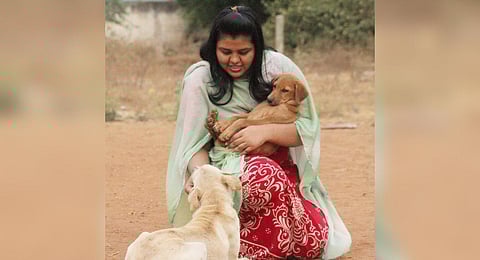 Vinothini says she started off by feeding a few stray dogs in her locality and rescued stray puppies | Express