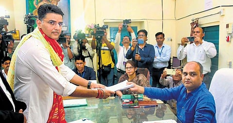Sachin Pilot files his nomination papers at Tonk district on Tuesday | PTI