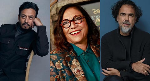 Irrfan Khan and Mira Nair and Alejandro Gonzalez Inarritu (AP)