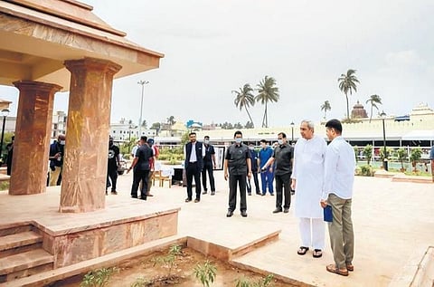 CM Naveen Patnaik reviews Srimandir Parikrama project works. (File Photo | Express)